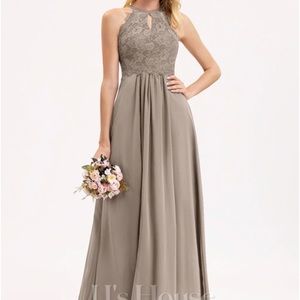 Bridesmaids dress- taupe size 6